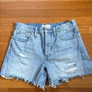 Madewell Blue Jean Shorts Distressed Cut-Off Style